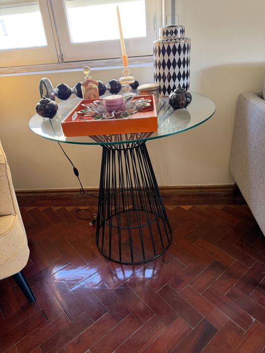 Mesa vidro e ferro