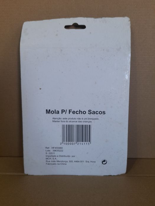 Conjunto de molas para fecho de sacos