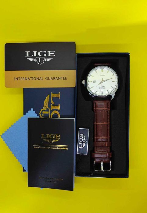 Наручний годинник чоловічий Кварц «LIGE» Подарунковий бокс НОВИЙ Луцьк