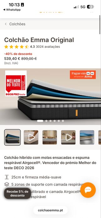 Colchão Emma Hybrid +
