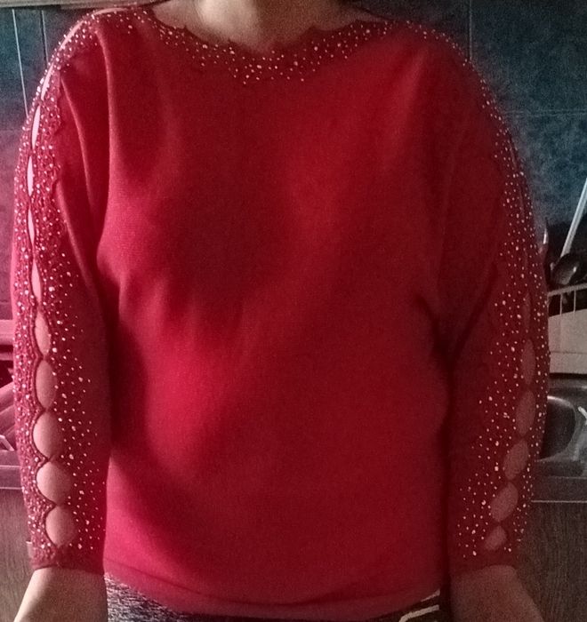 Sweterek damski czerwony