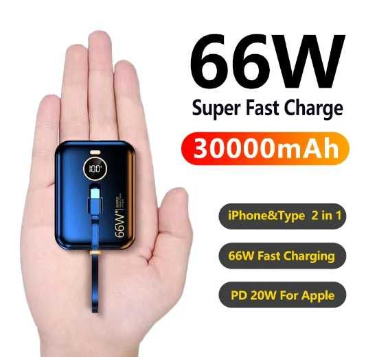 Power Bank 66 W 30000mAh Super szybki do iPhone Samsung