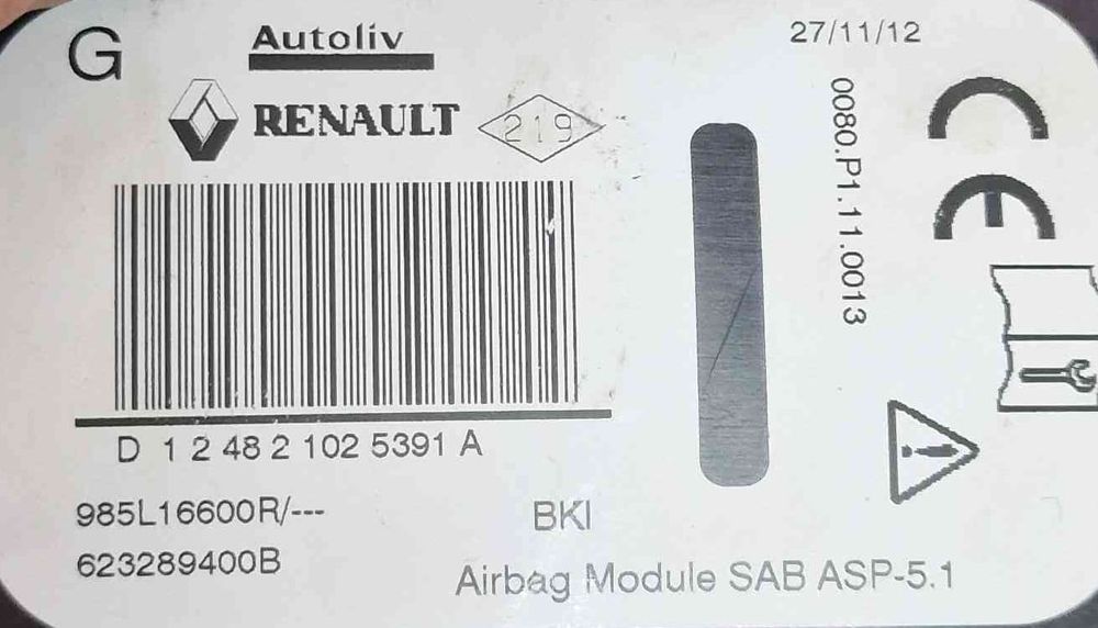 Airbag Banco Esquerdo 623289400b - RENAULT MEGANE III Hatchback