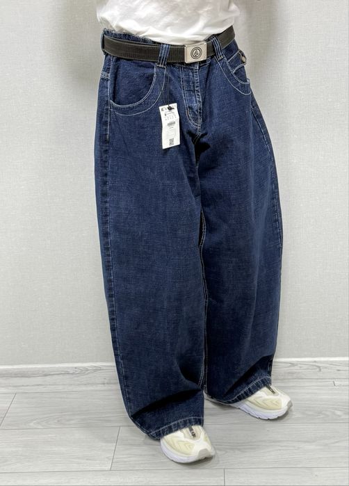 Нові реп джинси Bershka темно сині широкі baggy джинсы широкие синие