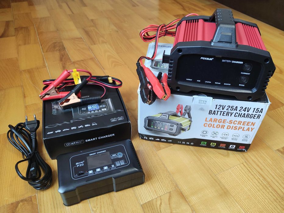 Зарядное бустер 25А, 20А, 15А устройство FOXSUR, НТRC, 12в/24в LiFePo4