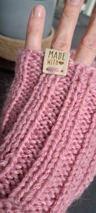 Różowe mitenki/ rękawiczki Handmade.