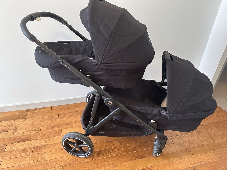 Коляска для двійні Cybex Gazelle S + 2 люльки + 2 прогулянкові блоки + корзина