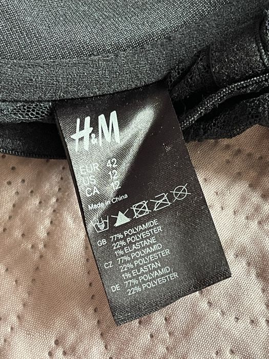 Top bieliźniany halka czarny różowy koronka kokardki coquette h&m