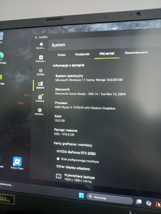 Acer Nitro V 144hz RTX2050 16GB RAM