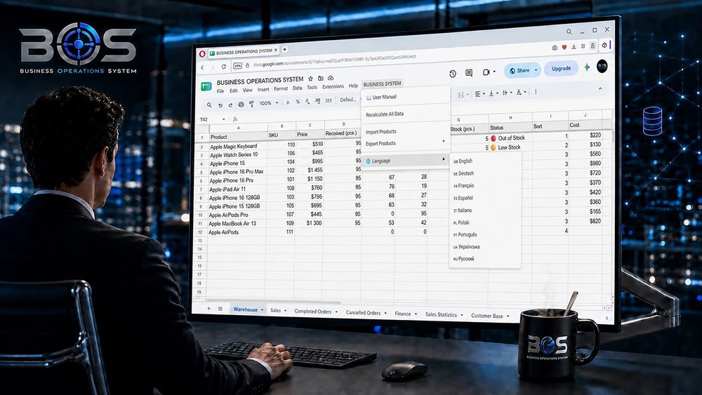 BOS — CRM, облік товарів і продажів у Google Таблицях