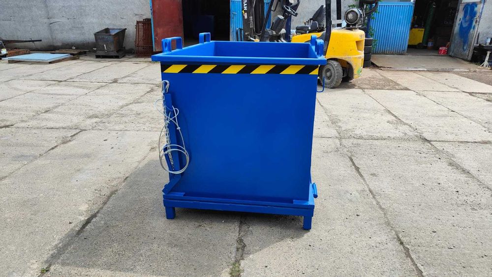 Otwierane dno, kontener metalowy PMDC 1100 L do złomu, drewna