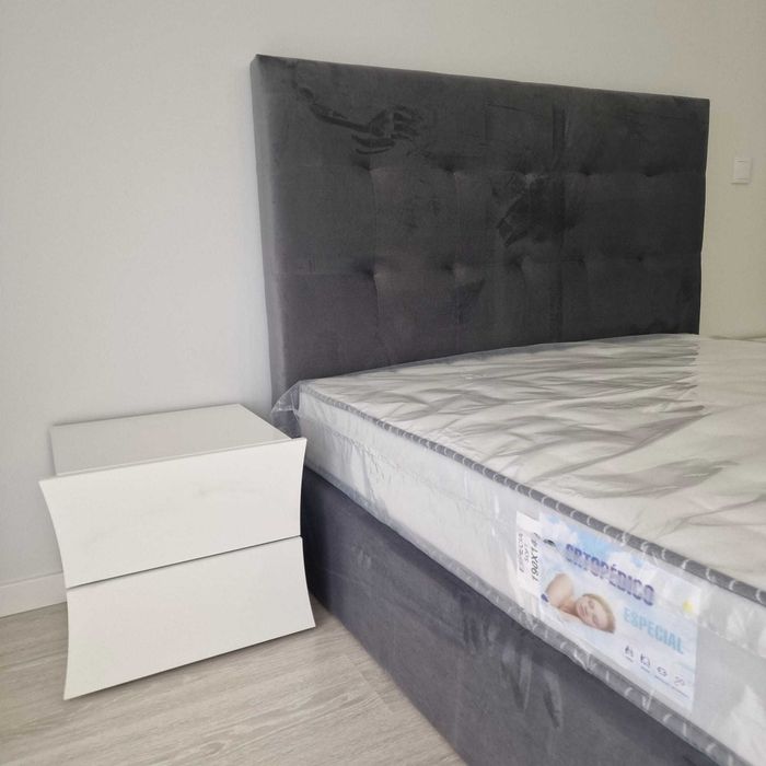 Camas de Casal Estofadas de Luxo 199€ Disp. em Várias Cores! 190x140m!