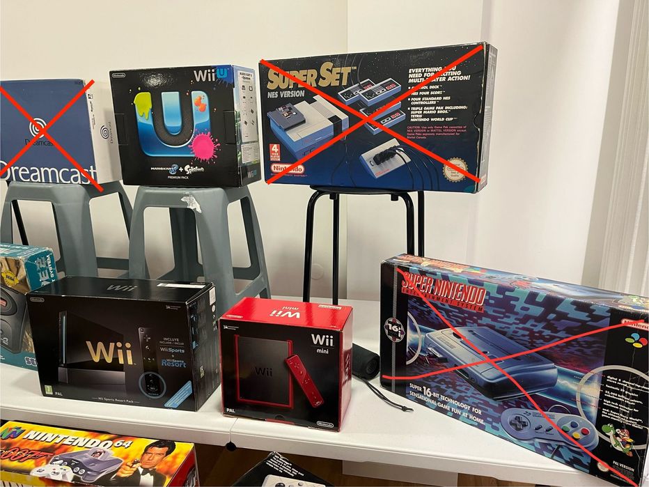 Coleção de consolas incrível - Retro/vintage e novas, todas na caixa