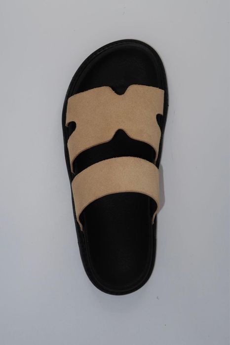 Sandália, pele genuína bege da Zafra