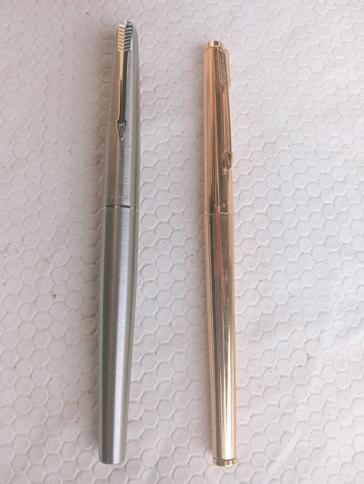 Parker 180 14k Ouro XM & 45 Fighter Aço 70s - Vintage Excelente!