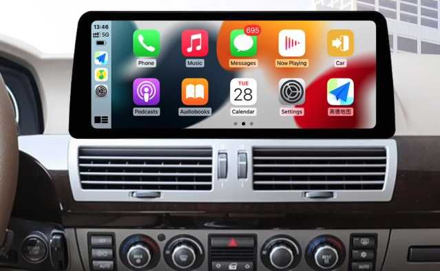 CarPlay Android Auto Radio DAB+ GPS Nawigacja WiFi 4G USB MP3 YouTube Bluetooth Android BMW 7 E65 E66 BOSE BMW E90 E91 E92 E93