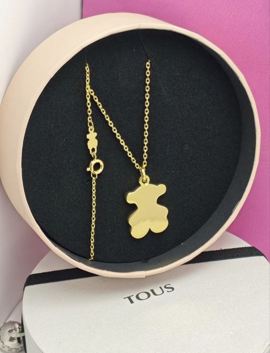 Naszyjnik z misiem 2,2 cm żółte srebro vermeil 925