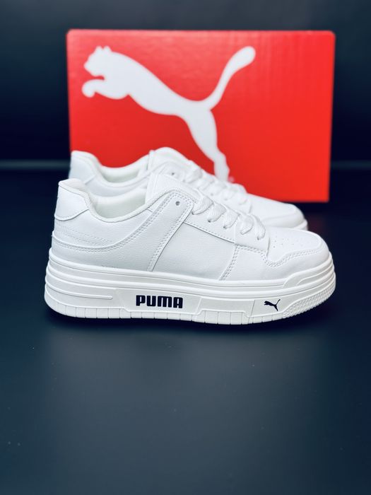 Белые кроссовки Puma / женские кожаные кросовки / пума летние красовки на каждый день / Puma не дорого