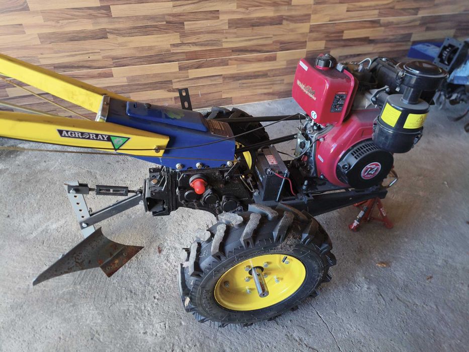 Glebogryzarka 22noże 1m, 14KM DIESEL - ciągnik jednoosiowy + pług