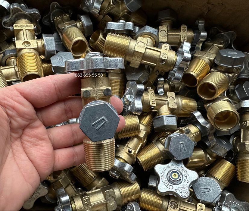 Вентиль баллонный пропановый, кран газовый ВБ2 с конической резьбой