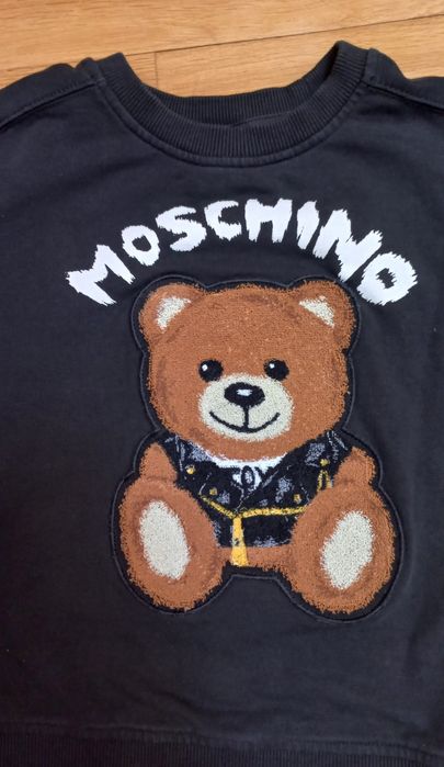 Bluza dresowa chłopięca czarna miś Moschino 5 lat 110cm