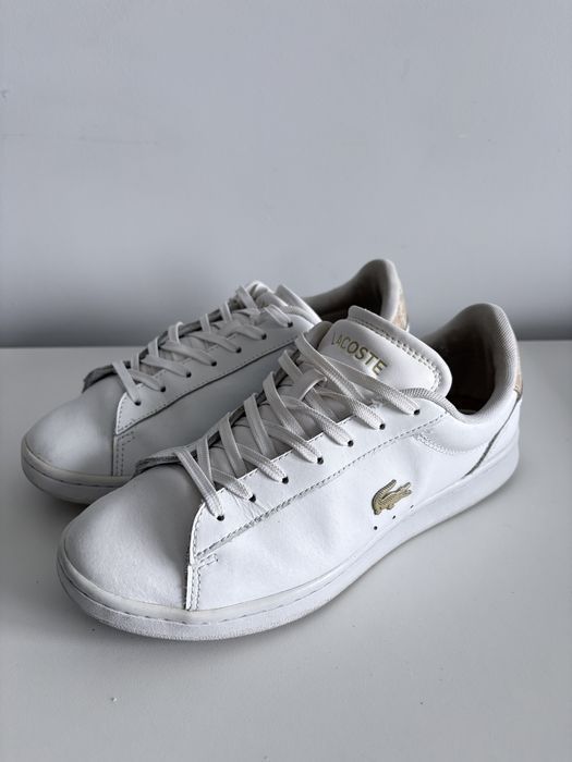 Buty Sneakersy Damskie Lacoste Carnaby Set Białe Skórzane Rozmiar 38