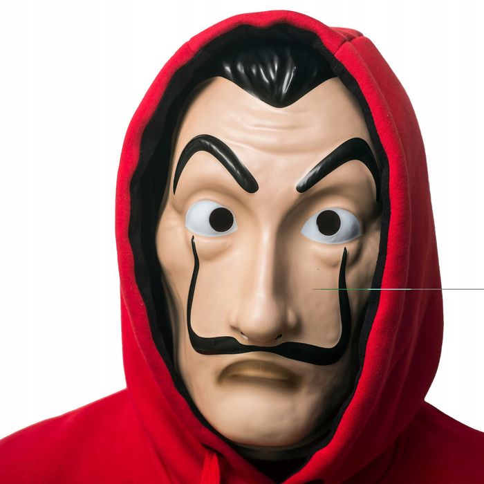 MASKA Z Wąsem Dom Z Papieru GUMKA 26CM