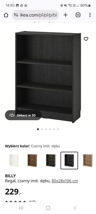 Meble Ikea Billy 3 szt: regał, komoda, szafka