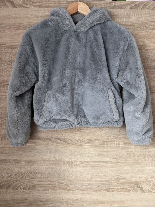 Szara bluza Polar miś z kapturem 146 152