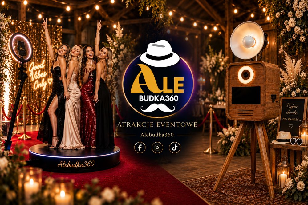 Fotobudka 360 | PROMOCJA | Fotobudka Retro | Fotobudka Klasyczna Vintage | Fontanna Iskier | Wideobudka | Atrakcja na Wesele, Urodziny, Event, Impreze
