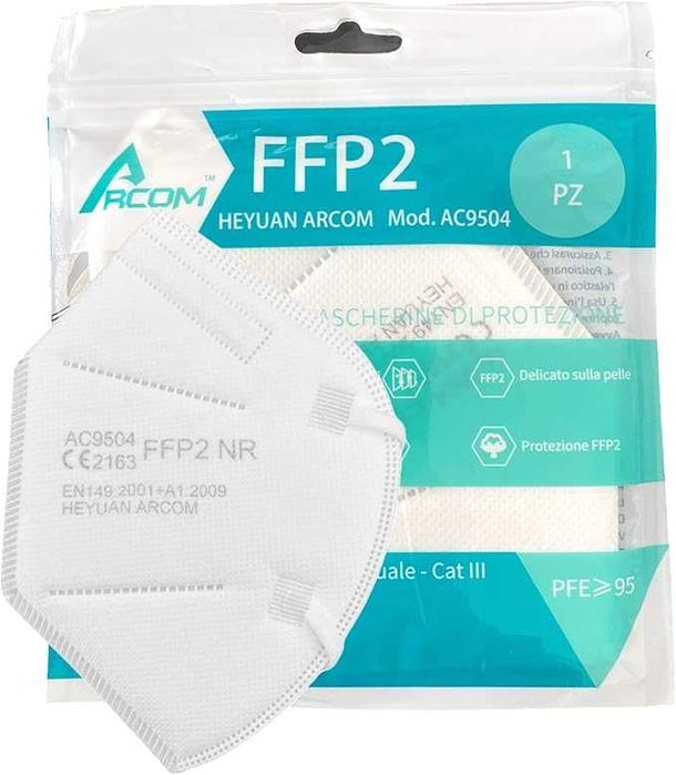 Maseczki higieniczne FFP2  20szt białe maski ochronne na twarz SoloMed