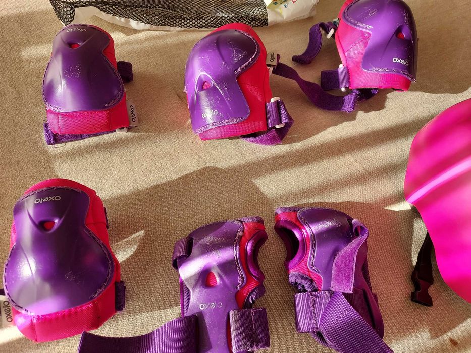 Kit de Patins e Acessórios em muito bom estado