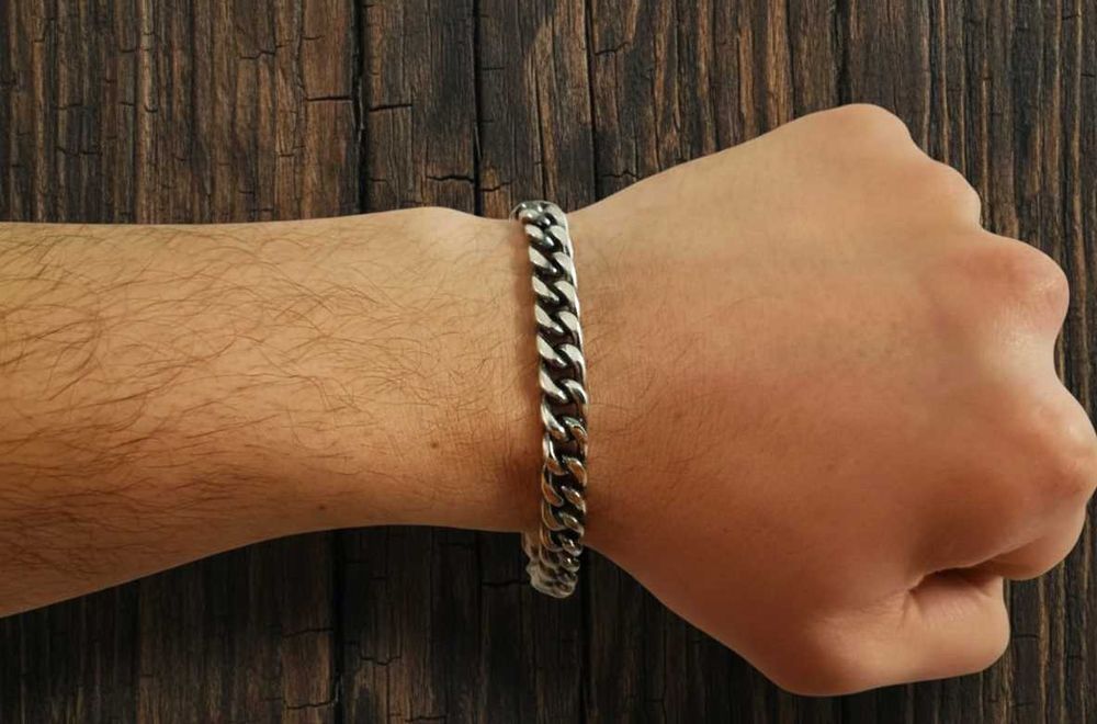 Серебряный браслет Панцирь, плетение Панцирное. Срібний товстий