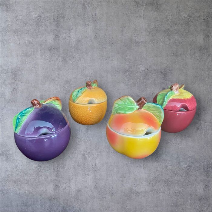 Conjunto de Frascos de Compota Villeroy & Boch – Frutas em Porcelana