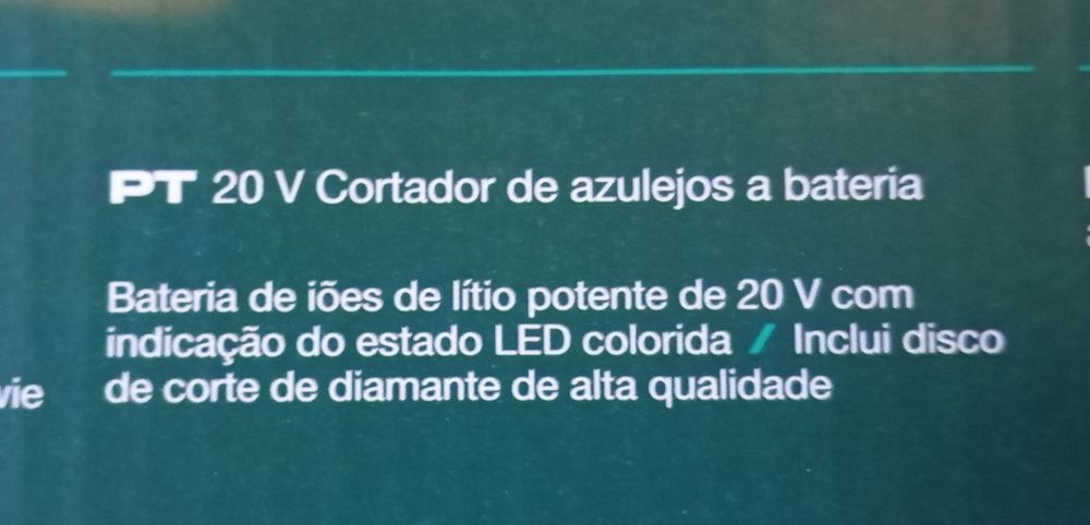 Cortador de azulejos a bateria Parkside 20V