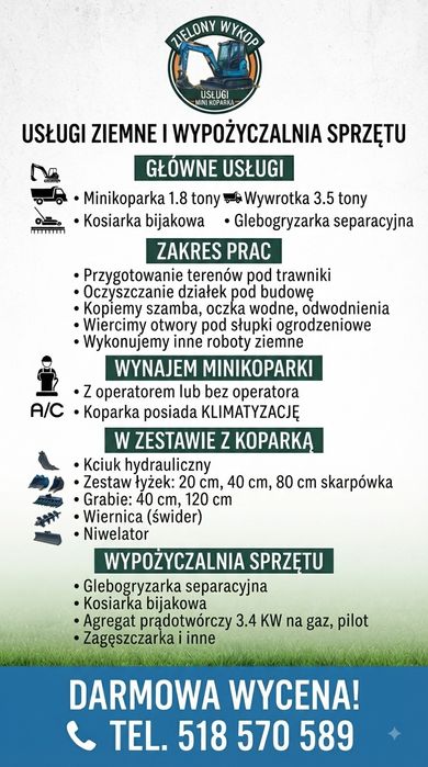 Usługi minikoparką