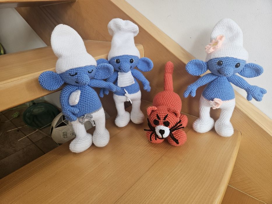 Smerf, Smerfetka, maskotka, szydełko