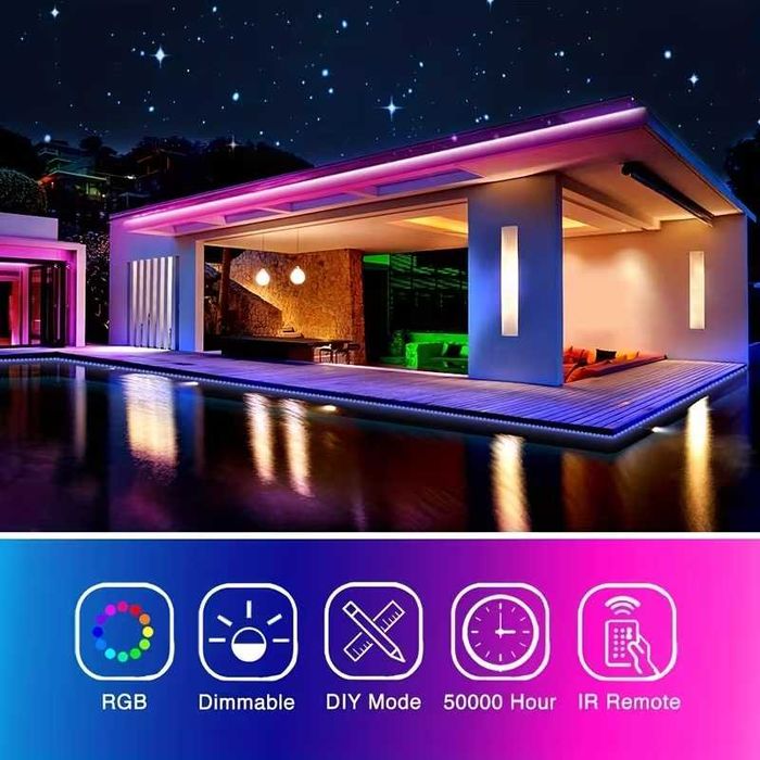 Світлодіодна LED стрічка 10м USB / RGB підсвітка для кімнати
