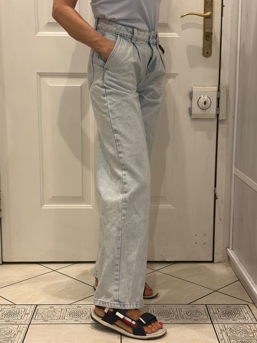 Sinsay denim jeansy szerokie nogawki 34