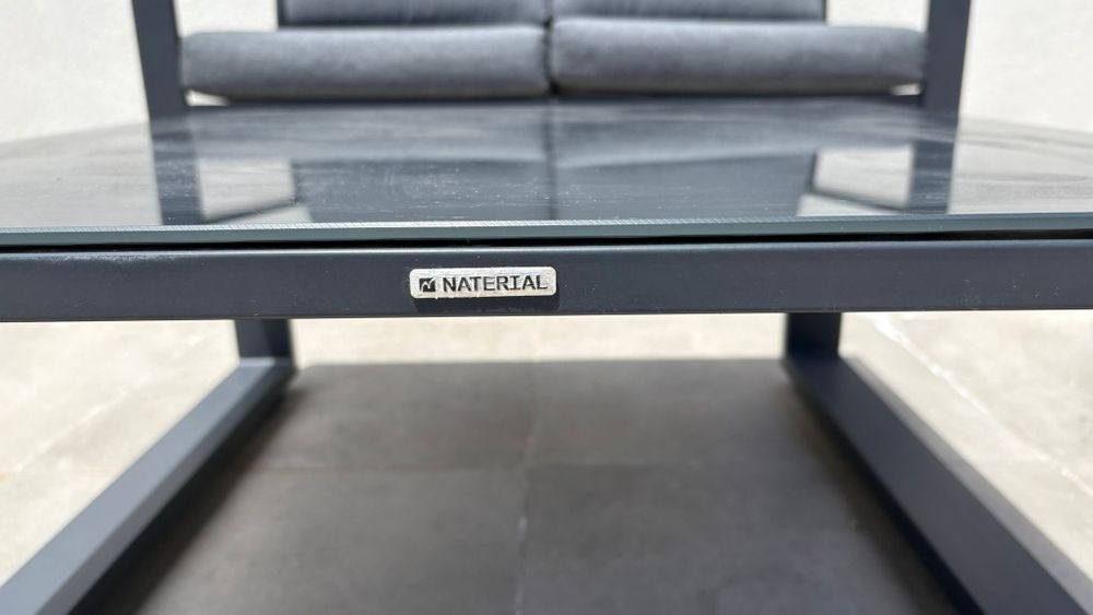 Conjunto jardim relax mesa e sofás aço cinza escuro Lyra Naterial