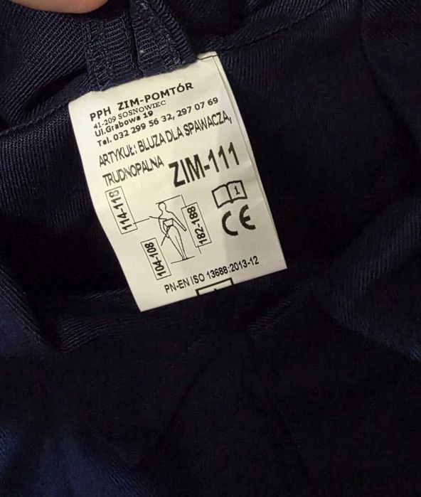 Ubranie robocze męskie ZIM-POMTÓR, pierwotnie dla spawacza