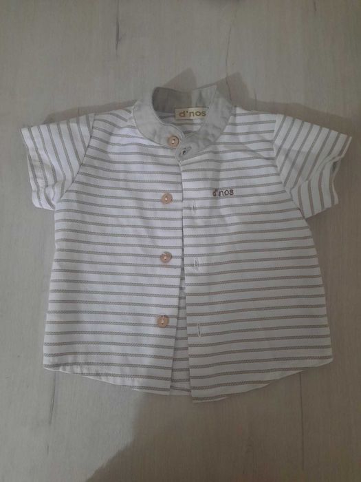 Conjunto de camisa e calças de verão para bebé dos 1 aos 2 meses
