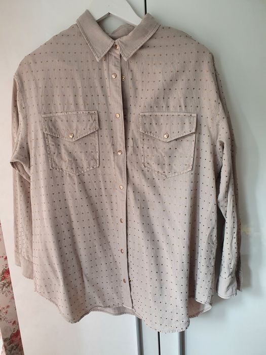 Dishe Dshe koszula beżowa z cyrkoniami