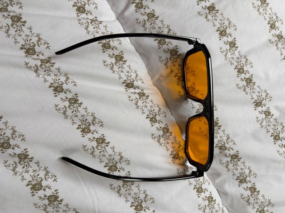 Okulary retro, pomarańczowe szkła