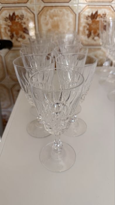 Serviço de 38 Copos em Cristal Lapidado + balde gelo