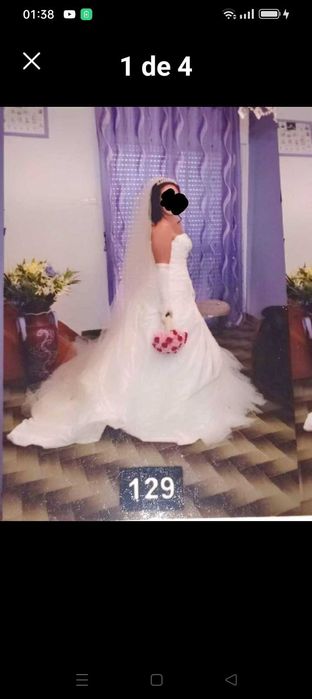 Vestido de noiva ,tiara,luvas e véu tudo novo, usado só uma vez