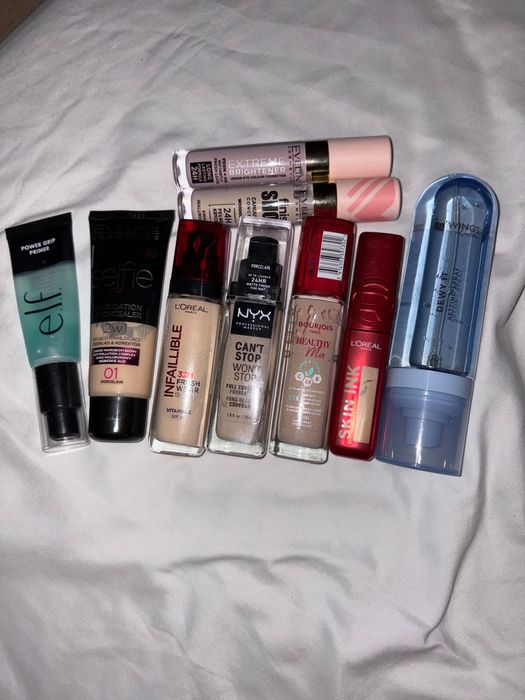 Zestaw kosmetyków L’Oreal, Nyx, AA, eveline cosmetics, elf, bourjois