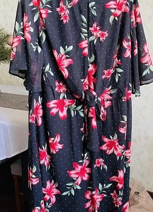 классное шифоновое платье батал