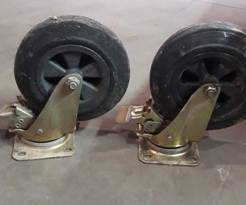 Колесо поворотное 200 для контейнера мусорного бака, тележки стелажа