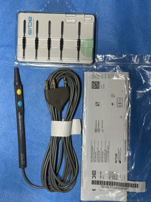 Ручка-ніж монопол. Erbe 2,4 мм/4 мм зʼєднання, електроди 2,4мм